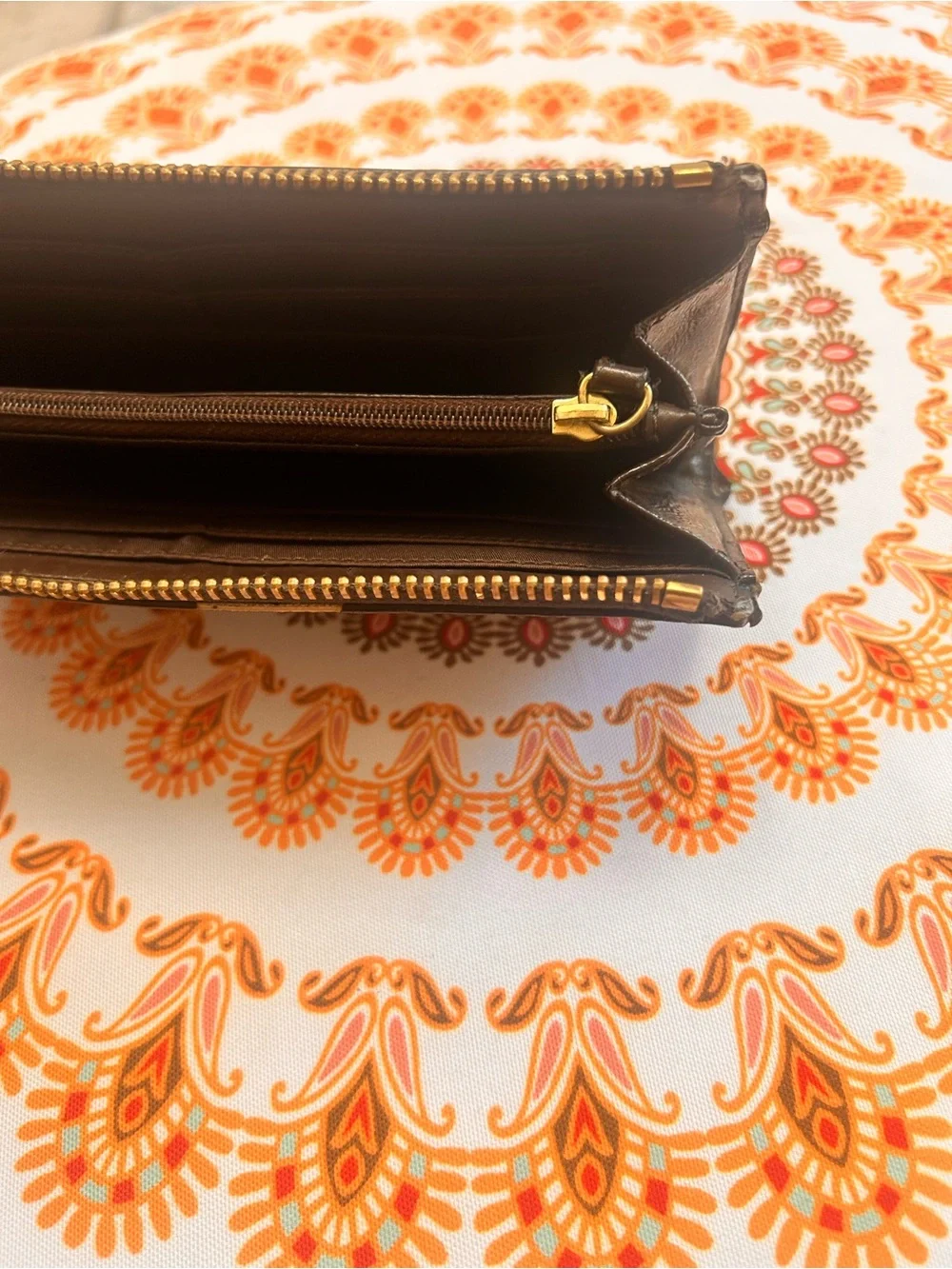 Coach Brown Signature Zip-Around Wallet - Picture 8 of 8